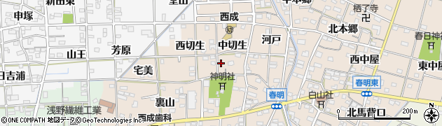 愛知県一宮市春明中切生17周辺の地図
