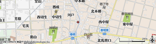 愛知県一宮市春明河戸61周辺の地図