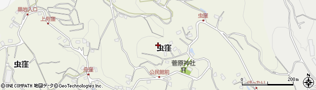 神奈川県大磯町（中郡）虫窪周辺の地図