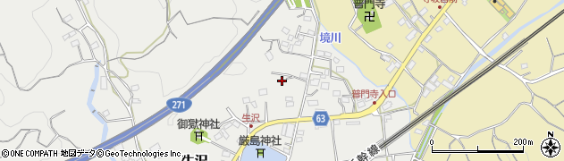 神奈川県大磯町（中郡）生沢周辺の地図