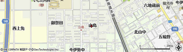 愛知県一宮市今伊勢町馬寄（山島）周辺の地図