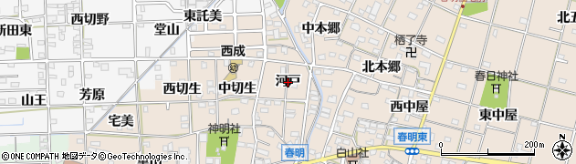 愛知県一宮市春明（河戸）周辺の地図
