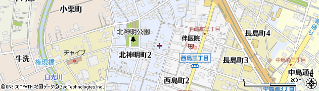 愛知県一宮市北神明町3丁目周辺の地図