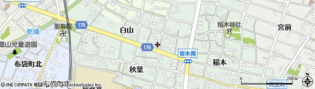 愛知県江南市寄木町白山周辺の地図