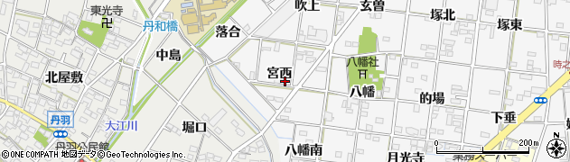 愛知県一宮市時之島（宮西）周辺の地図