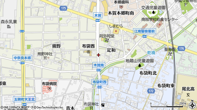 〒483-8255 愛知県江南市木賀町定和の地図