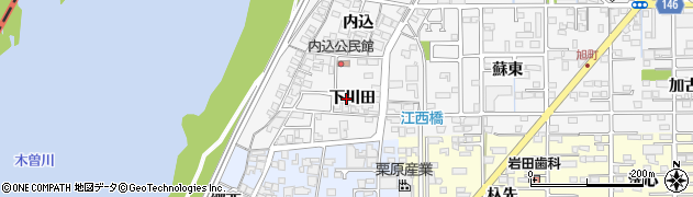 愛知県一宮市奥町下川田13周辺の地図