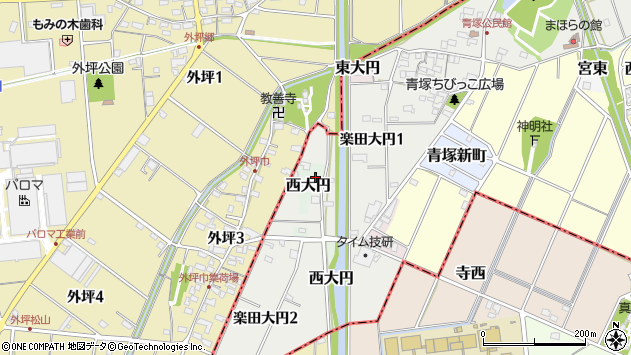 〒484-0948 愛知県犬山市西大円の地図