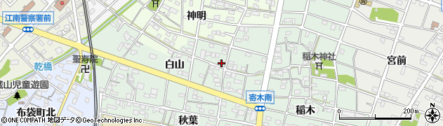 愛知県江南市寄木町白山74周辺の地図