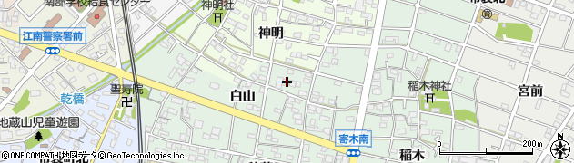 愛知県江南市寄木町白山77周辺の地図