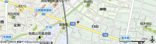 愛知県江南市寄木町白山14周辺の地図
