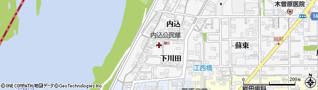 愛知県一宮市奥町下川田34周辺の地図