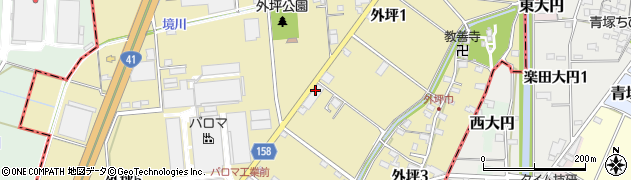 愛知県丹羽郡大口町外坪周辺の地図