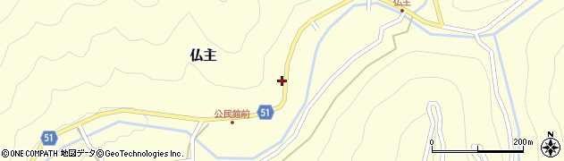 京都府京丹波町（船井郡）仏主（岩ケ尾）周辺の地図