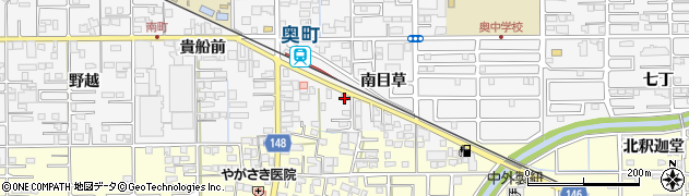 愛知県一宮市奥町南目草周辺の地図