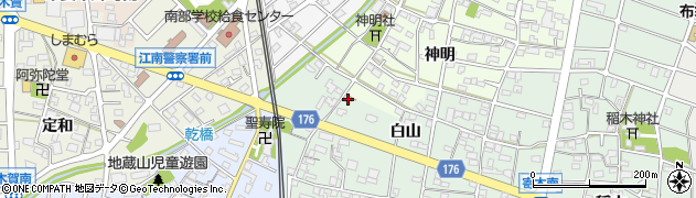 愛知県江南市寄木町白山21周辺の地図