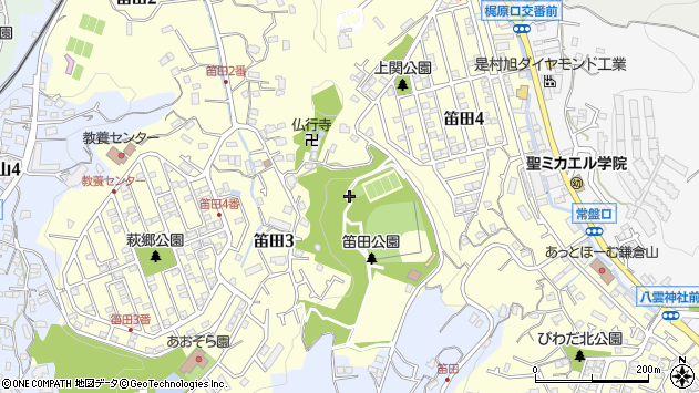 〒248-0027 神奈川県鎌倉市笛田の地図