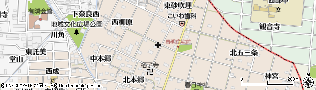 愛知県一宮市春明東柳原18周辺の地図