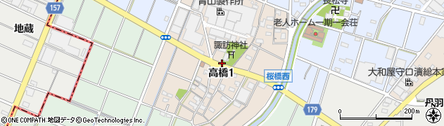愛知県大口町（丹羽郡）高橋周辺の地図