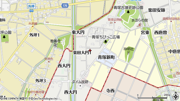 〒484-0947 愛知県犬山市楽田大円の地図