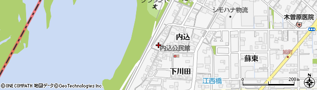 愛知県一宮市奥町（堤下一）周辺の地図