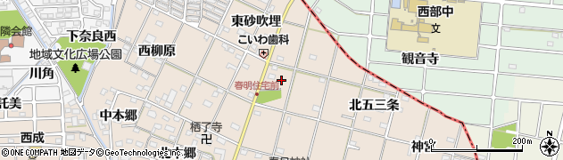 愛知県一宮市春明（東裏）周辺の地図