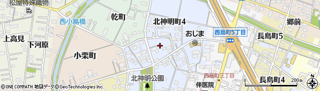 愛知県一宮市一宮神明北周辺の地図