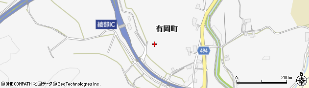 京都府綾部市有岡町（檜山）周辺の地図