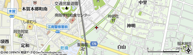 愛知県江南市寄木町白山1周辺の地図