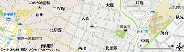 愛知県一宮市丹羽大森67周辺の地図