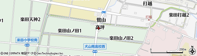 愛知県犬山市高坪周辺の地図
