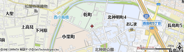 愛知県一宮市乾町23周辺の地図