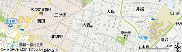 愛知県一宮市丹羽大森64周辺の地図
