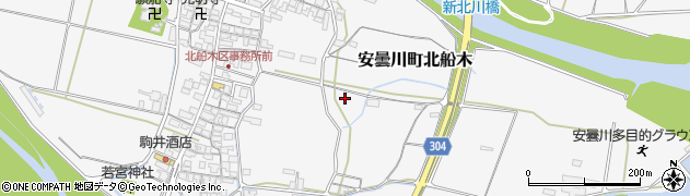 滋賀県高島市安曇川町北船木周辺の地図