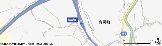 京都府綾部市有岡町（破堰）周辺の地図