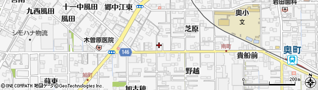 愛知県一宮市奥町芝原22周辺の地図