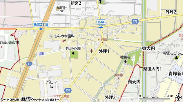 〒480-0125 愛知県丹羽郡大口町外坪の地図