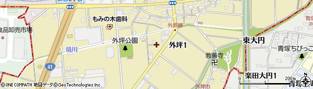 愛知県丹羽郡大口町外坪1丁目周辺の地図