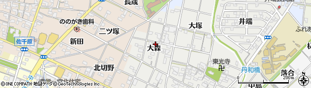 愛知県一宮市丹羽大森周辺の地図