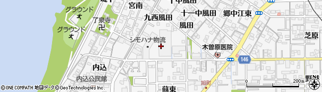 愛知県一宮市奥町（風田）周辺の地図