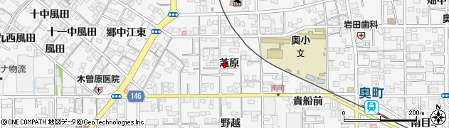 愛知県一宮市奥町芝原周辺の地図