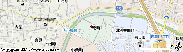愛知県一宮市乾町周辺の地図