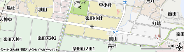 愛知県犬山市楽田小針周辺の地図