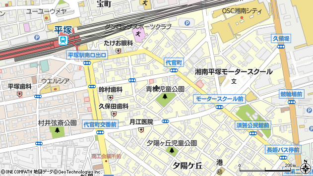 〒254-0807 神奈川県平塚市代官町の地図