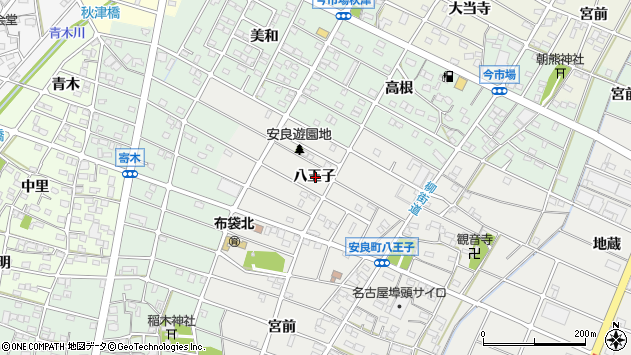〒483-8116 愛知県江南市安良町八王子の地図