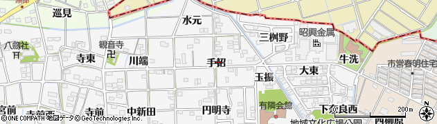 愛知県一宮市時之島手招30周辺の地図