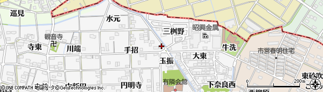 愛知県一宮市時之島手招22周辺の地図