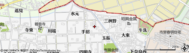 愛知県一宮市時之島手招16周辺の地図