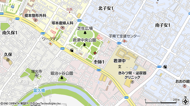 〒299-1163 千葉県君津市杢師の地図