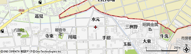 愛知県一宮市時之島手招3周辺の地図